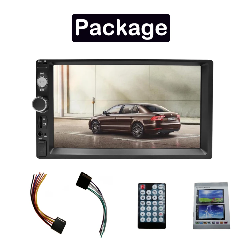 Автомагнитола 2 Din мультимедийный плеер с сенсорным экраном 7 дюймов MP5 Bluetooth USB TF FM