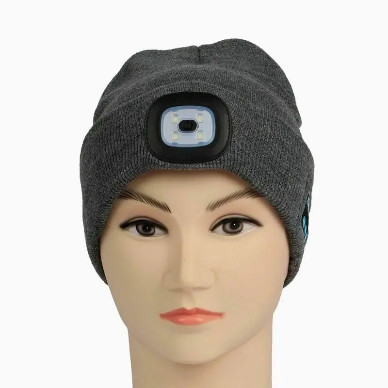 Модная теплая шапочка с Bluetooth светодиодный светильник головной убор