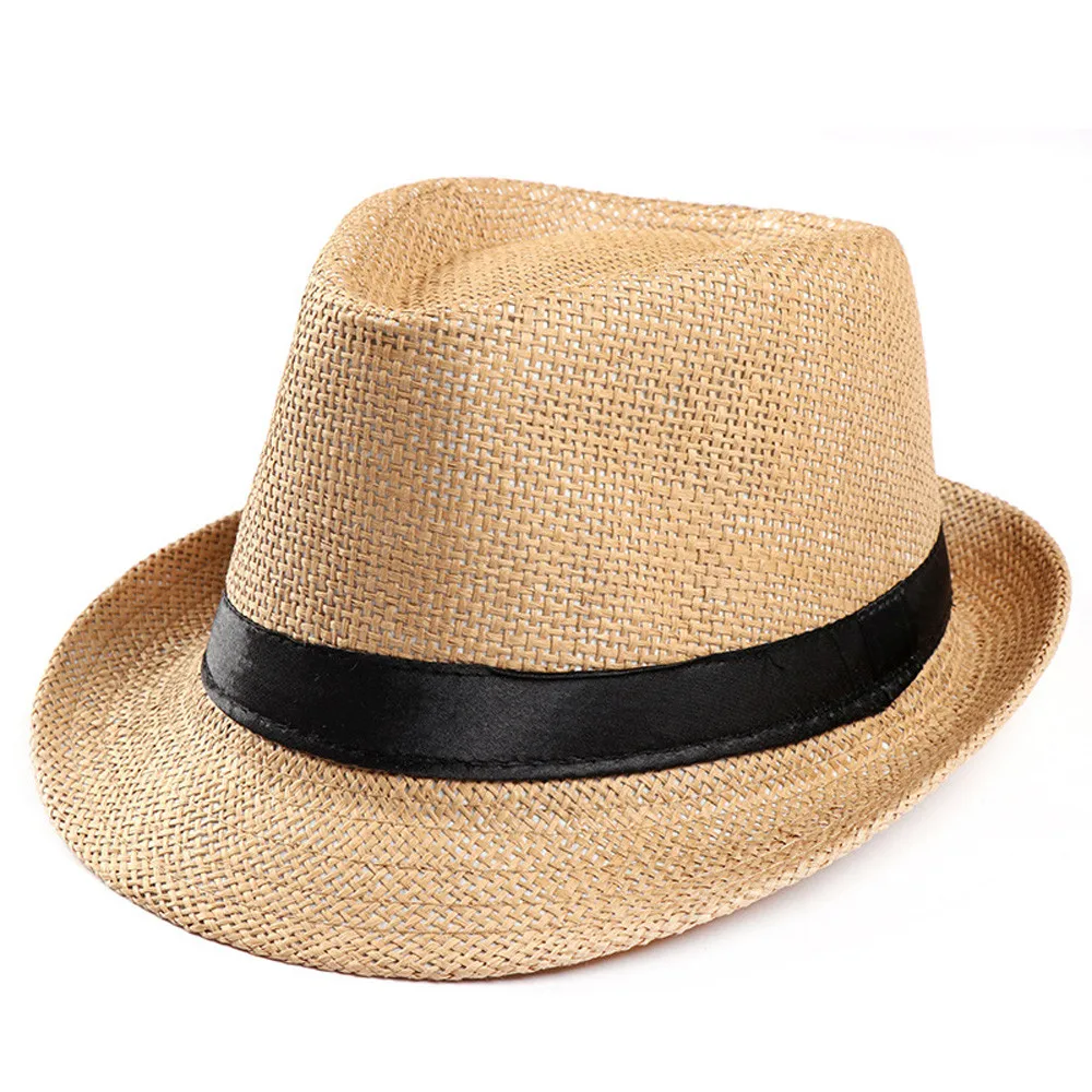 Шляпа соломенная в стиле Трилби для мужчин и женщин модная повседневная
