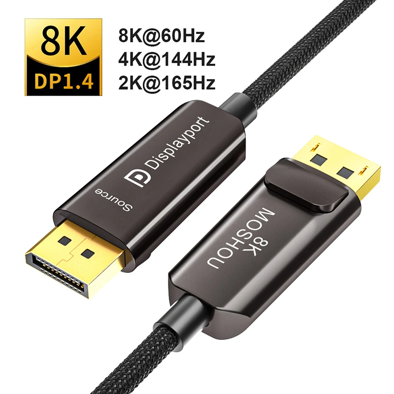DP 1 4 оптоволоконный кабель Displayport 8K @ 60 Гц 4K 144 32 Гбит/с для проектора HDTV RTX 3070 3080 -