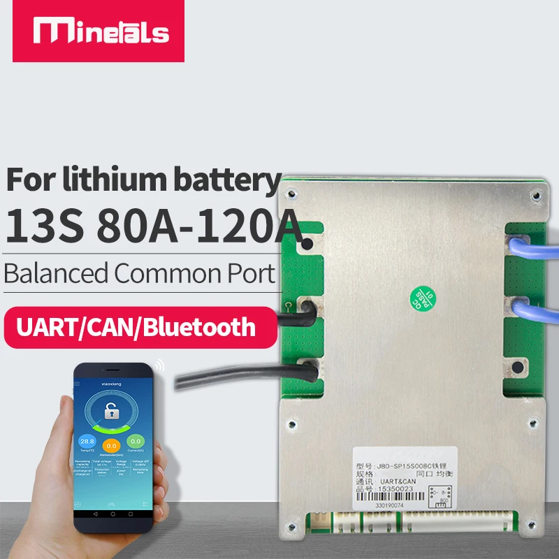 13s 48v BMS Bluetooth общий порт тяжелый ток UART/CAN с индикатором заряда батареи fsmart 80A 100A