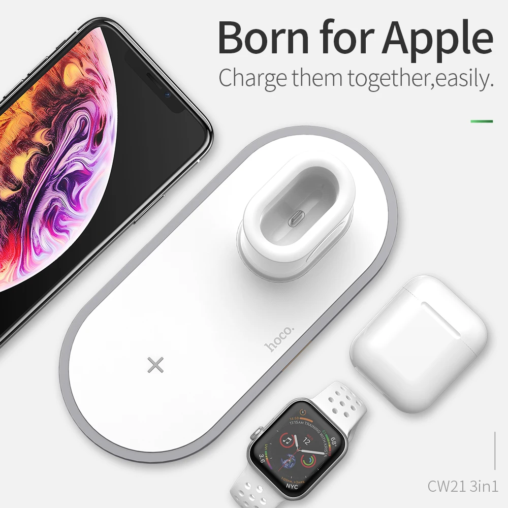 3 в 1 Беспроводная подставка для зарядного устройства iPhone airpods Apple Watch док станция