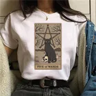 Женская футболка, модная женская футболка с рисунком Таро-кота, Милая футболка с рисунком из мультфильма, женская футболка с коротким рукавом