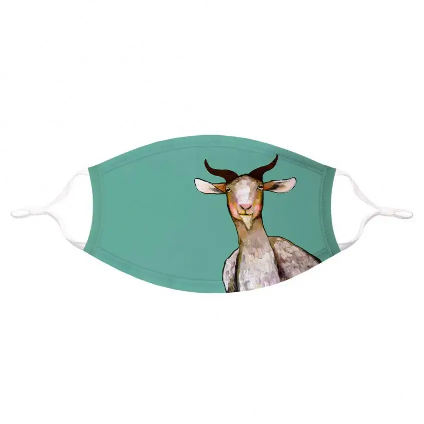 

Funny Animals Goat Printed Mouth Covering Washable Reusable Fabric Face Mask with Filter