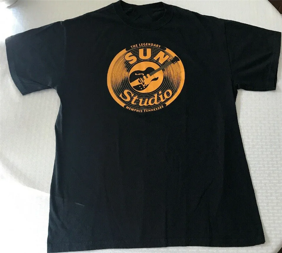 Футболка Sun Studio Memphis Tennessee Tn черно-желтая футболка для записи гитары Мужская