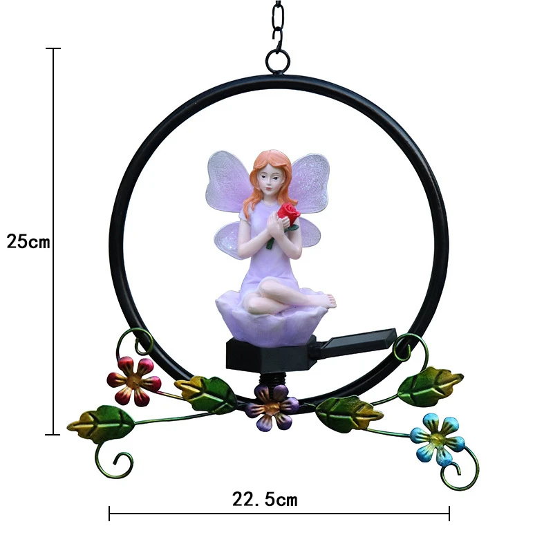 

Solar Light LED Flower Fairy Hanging Lamp Outdoors Waterproof Garden Courtyard Park Corridor Decorative Lighting Solar Lamp 1pc