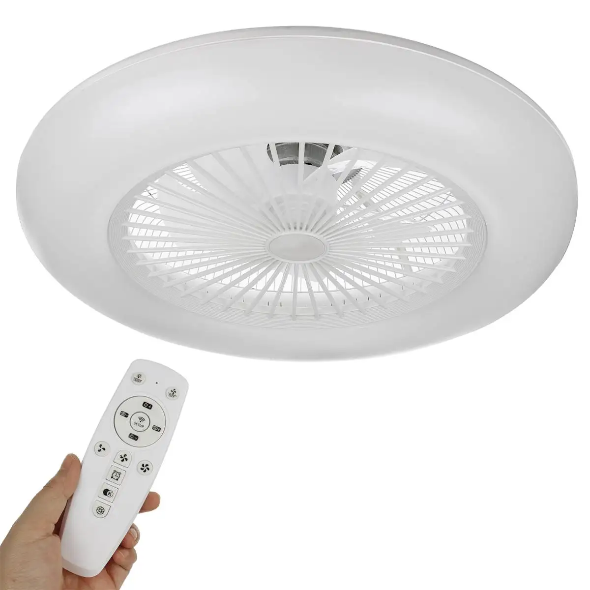 

Shintur 22Inch 80W Modern Intelligent Ceiling Fan Lamp Bedroom Decoration Lamp Mute Fan Lamp Control by Phone W/ Remote Control