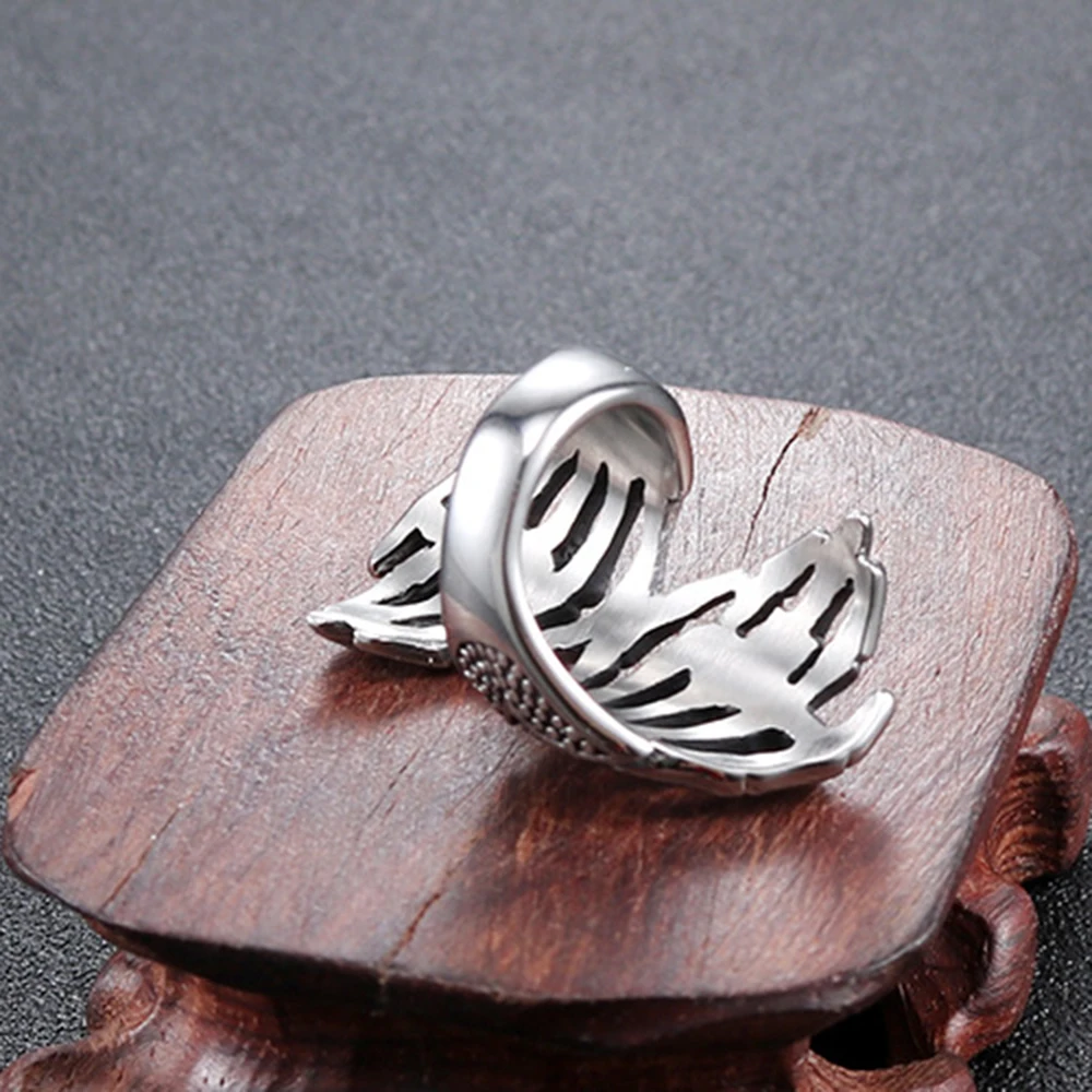 Кольцо из нержавеющей стали с двойным призраком в стиле ретро|Кольца| |