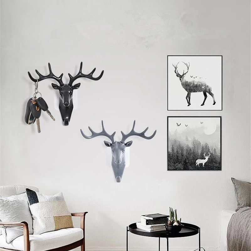 Рождественский Декор креативный настенный держатель для ключей с оленем