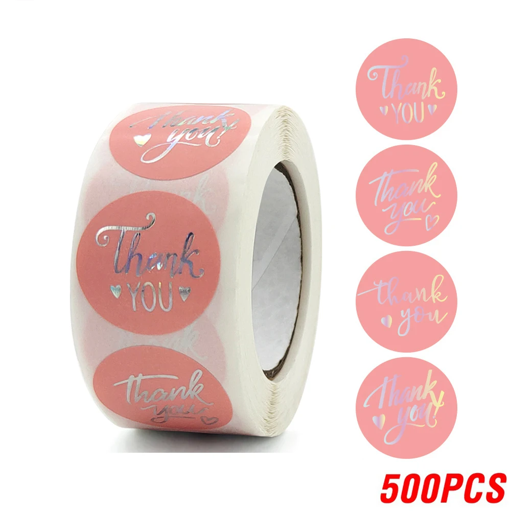 

Радужные наклейки "Спасибо", бумага, 1 дюйм