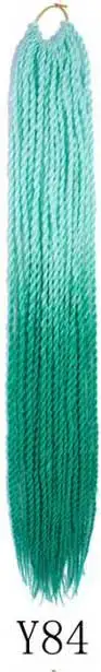 Qphair Ombre Сенегальские вьющиеся волосы крючком косы 24 дюйма 30 корней/упаковка синтетические плетеные волосы для женщин черные кроличьи волосы - Цвет: y84