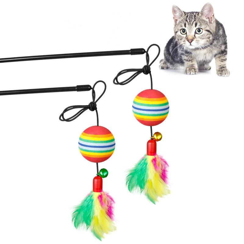 Кошка прорезыватель супер Q кошка собака цветные мягкие пенные перья радуга