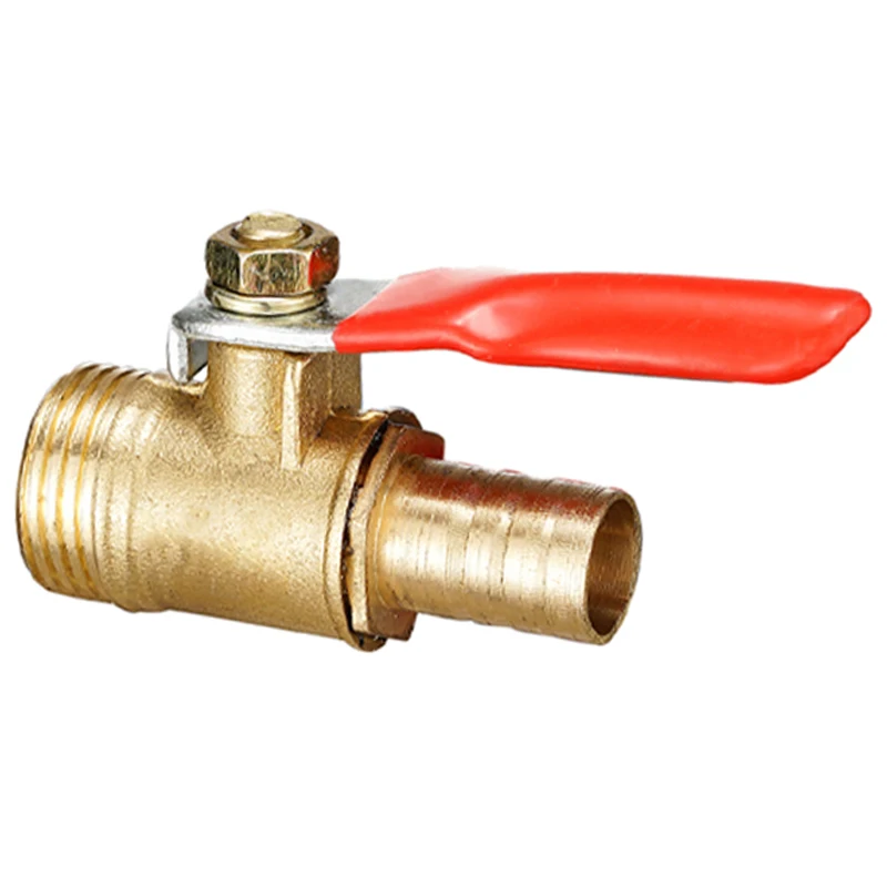 Латунный шаровой кран 6/8/10/12 мм с красной ручкой штуцер для шланга 1/4 дюйма 3/8 1/2
