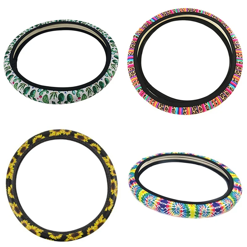 

Car Steering Wheel Cover Car Steering-wheel Protector Auto Decoration Printed Ethnic Car Styling 38CM Universal