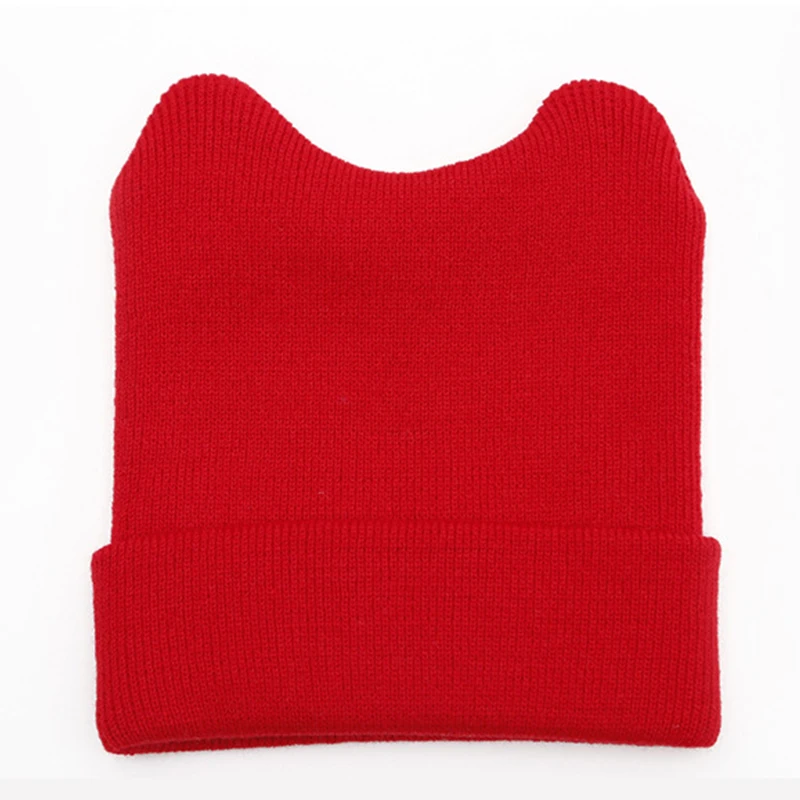 Cute Cat Knitted Woolen Baby Hats Turban Warm Bonnet Caps Solid Soft Hat For Childern Girls Boys Elastic Beanies Autumn Winter | Детская