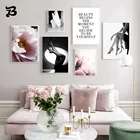 Картина на холсте на высоком каблуке, привлекательная девушка, розовая роза, настенное искусство, женские красивые постеры и принты на ногах для гостиной, винтажный Декор