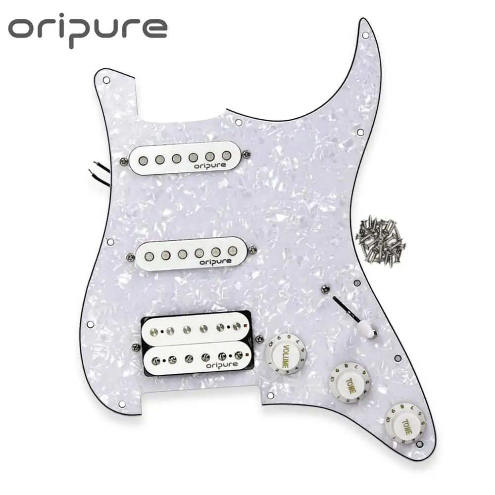 OriPure Pickguard Alnico 5 с белым жемчугом для гитарных деталей 11 отверстиями | Спорт и