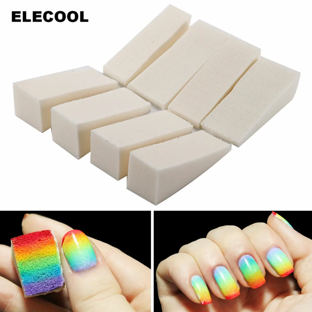 Гель лак для ногтей ELECOOL 8 шт. мягкий треугольный с градиентным цветом губка