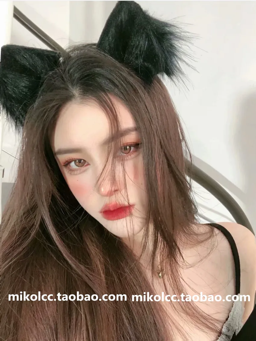 

Lolita Headwear Cosplay Cat Ears Clip Hair Ties Bunny Designer Kawaii hare on the head Anime Accessories