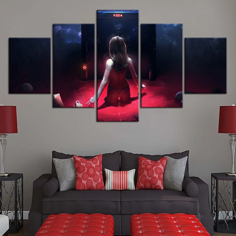 

5 Pieces Sexy Girl Oil Painting Canvas Art HD Picture Wall Decor Home Decor Living Room Decor Wallpaper Wall Stickers