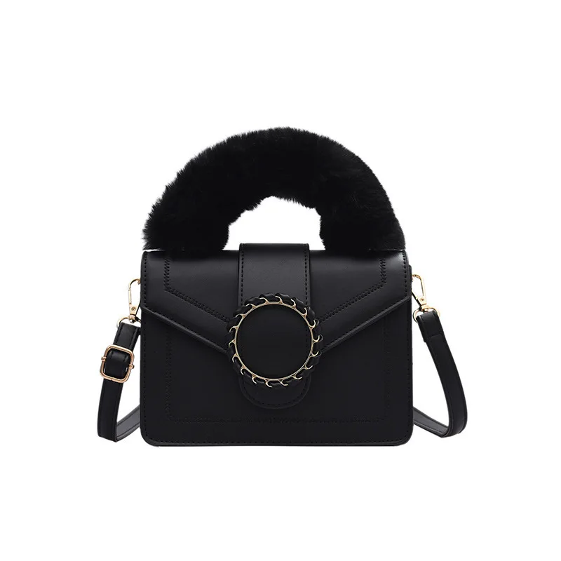 

Plush Bag 2021 New Fashion Womens Bags Handbags Cross Fluffy Shoulder Bag Cute Small Leather Bag Ladies Square Messenger Bags