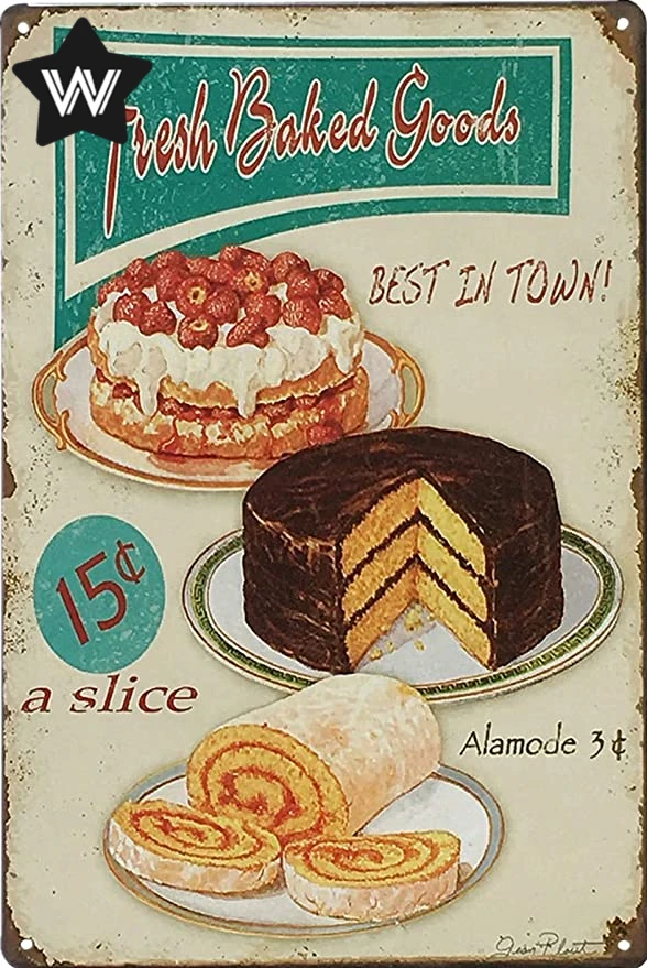 

Кухонные знаки, Настенный декор, свежие запеченные товары в деревенском стиле, лучший в городе, винтажный Ретро металлический жестяной знак...