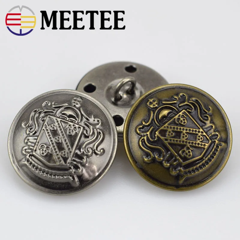 Meetee 10 шт. 12-30 мм металлическая кнопка античная серебряная медь для пиджака костюм рубашка хвостовик Кнопка DIY Ремесло Швейные аксессуары B3-13