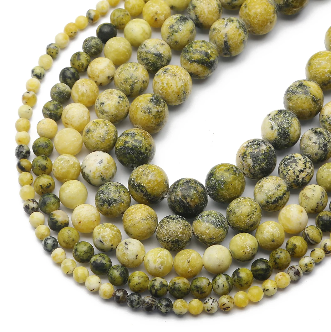 Модные и простые круглые бусины 4 размера из натуральной травы желтой сосны для