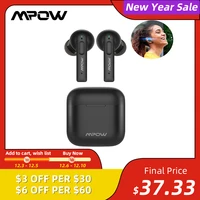 mpow x3 active noise cancelling bluetooth tws earphones wireless earbuds with 4 mic deep bass stereo 30 hours playback for phone