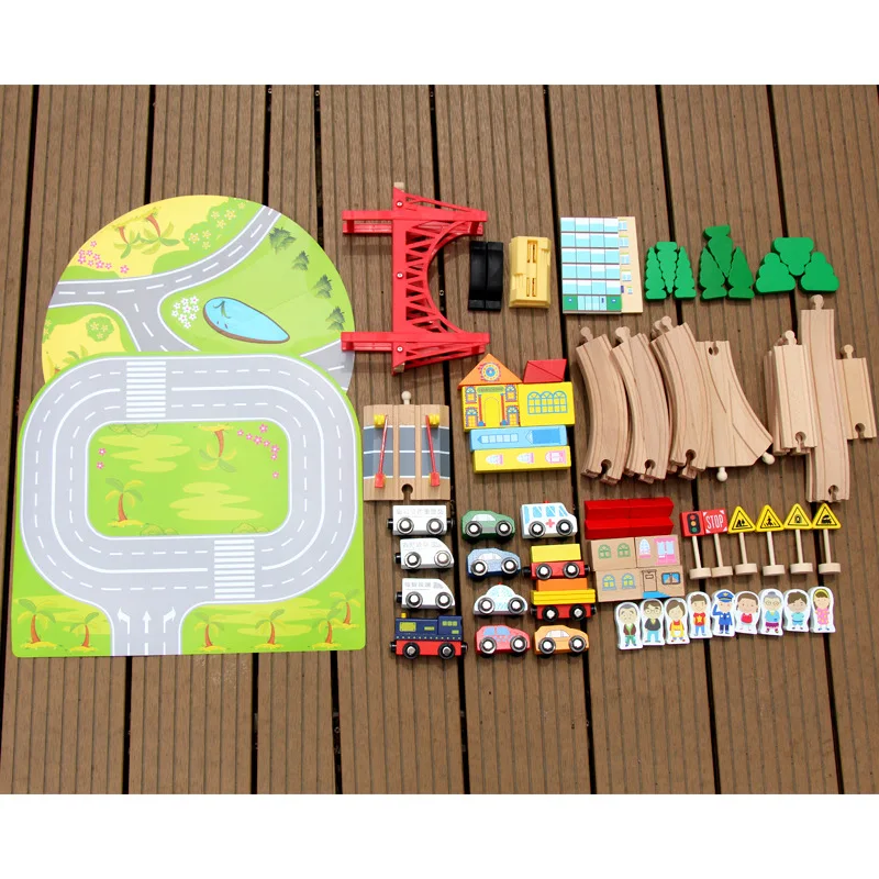Детские деревянные игрушки для автомобиля 82 шт. костюм интерес культивирование