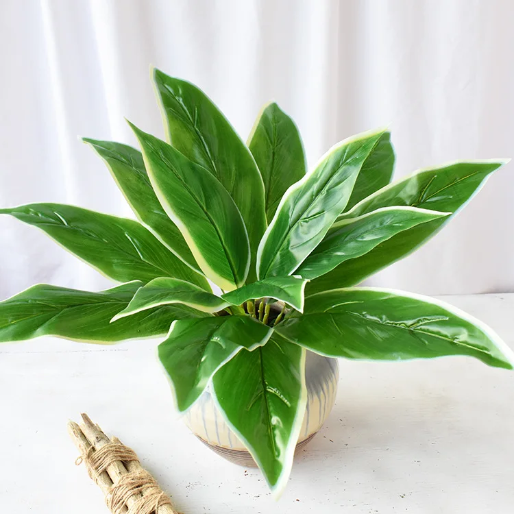 Большое зеленое растение на ощупь папоротник 15 листьев красивая трава для сна