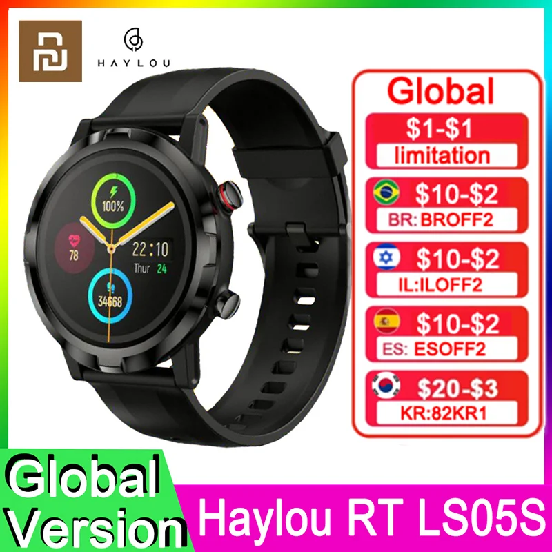 

2021 Newest Youpin Haylou RT LS05S Smart Watch Sports Heart Rate Monitor IP68 Waterproof Haylou LS05S SmartWatch For iOS Android