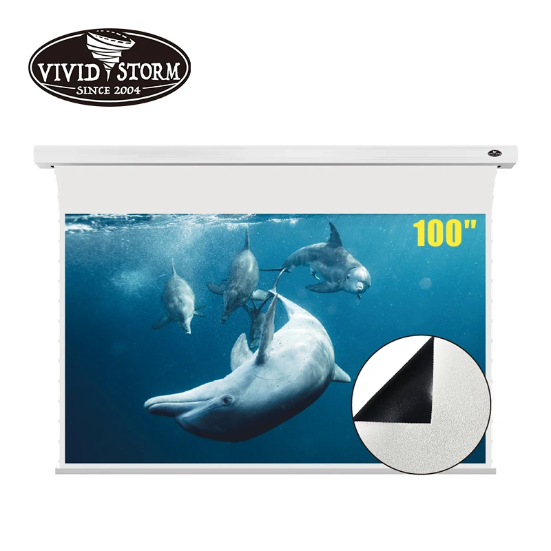 VIVIDSTORM 3 5-дюймовый Электрический Потолочный Проектор Slimline экран ПВХ белый