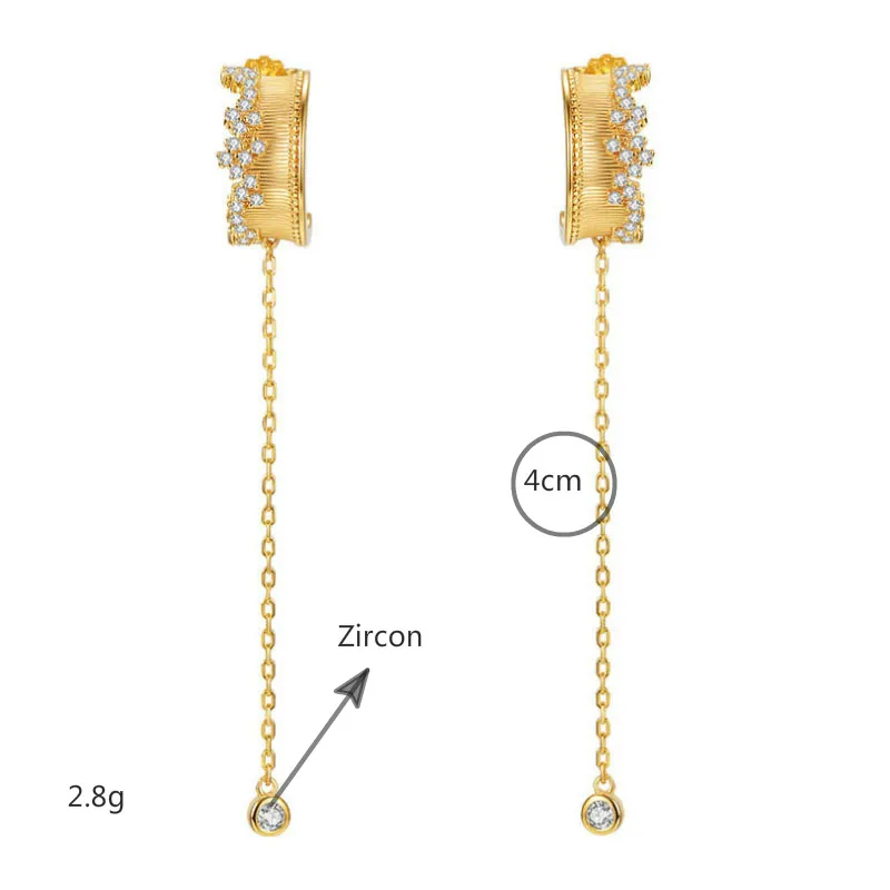 

Gold Crown Cubic Zirconia Real 925 Sterling Silver Drop Earrings For Women Fine Jewelry Earings Fashion JewelryWedding Flyleaf