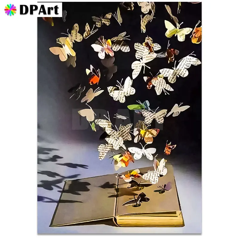 Алмазная картина полностью квадратная/круглая бумага бабочки для книги сверло 5D