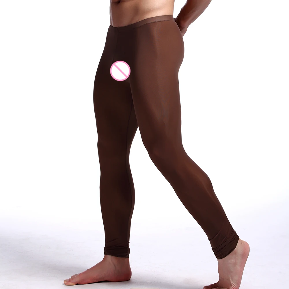 Мужские тонкие Однотонные эластичные облегающие леггинсы для фитнеса