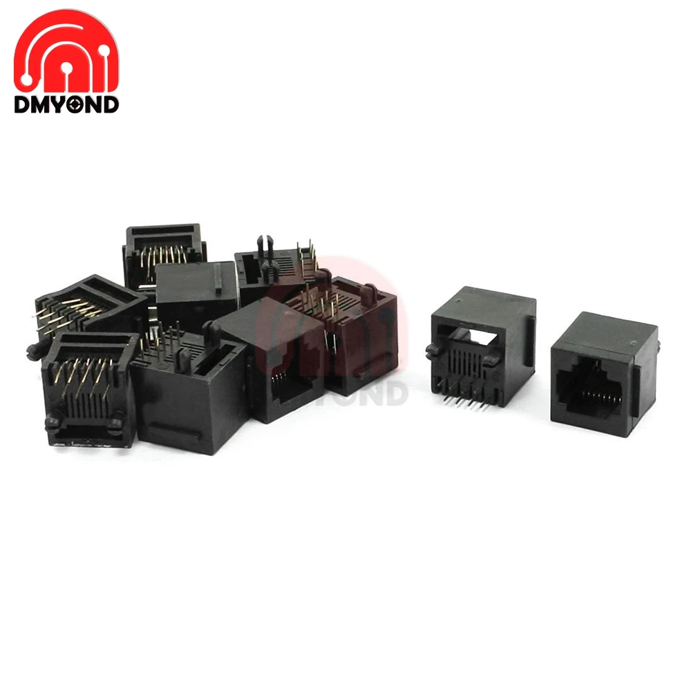 10 шт. RJ45 металлический 8-контактный гнездовой разъем печатной платы под прямым