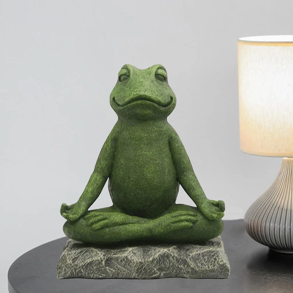 

Yoga Sculpture Resin Figurines Meditating Frog Statues Living Room Decor