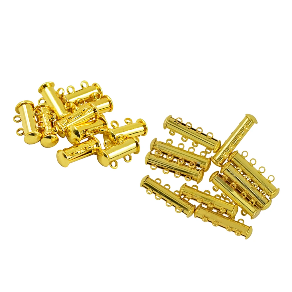 20 шт./упаковка мульти 2 нити и 4 застежки для замка позолоченные латунные