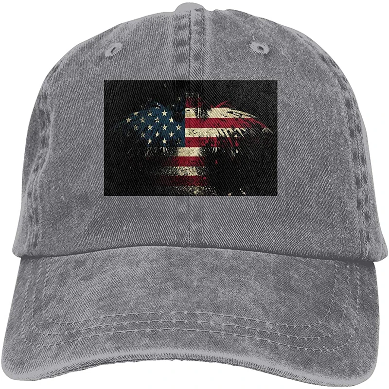

Eagle American Flag Denim Hat Adjustable Plain Cap Baseball Caps
