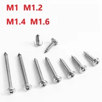 1mm 1 2mm 1 4mm 1 6mm 304stainless steel cross recessed pan head self tapping screws m1 m1 2 m1 4 m1 6x3 4 5 6 8 10 16mm
