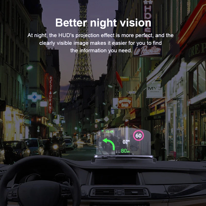 

HUD HD Car Phone Holder Navigation Projector Head-up Display Stand For Large-size Screen Phone For iPhone Samsung Huawei Xiaomi