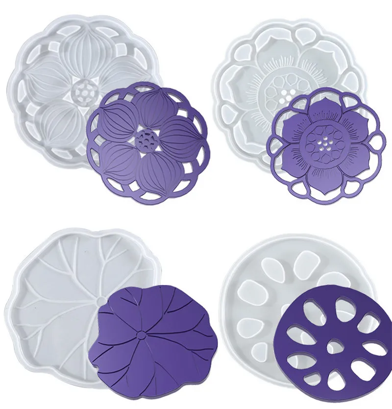 

DIY Glass Coaster Resin Epoxy Mold Tea Coaster Resin Molds Silicone Wine Glass Coasters Epoxy Mould For Family Gathering Party