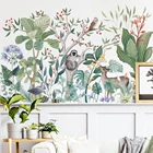 Большой Лес животных Зебра обезьяна Пальма дерево наклейки для дома Питомник обои украшение большой Жираф наклейки на стену для детских комнат