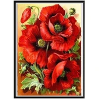 meian colored flower 1114ct cotton thread printed canvas cross stitch embroidery kits needlework handicraft home decoration