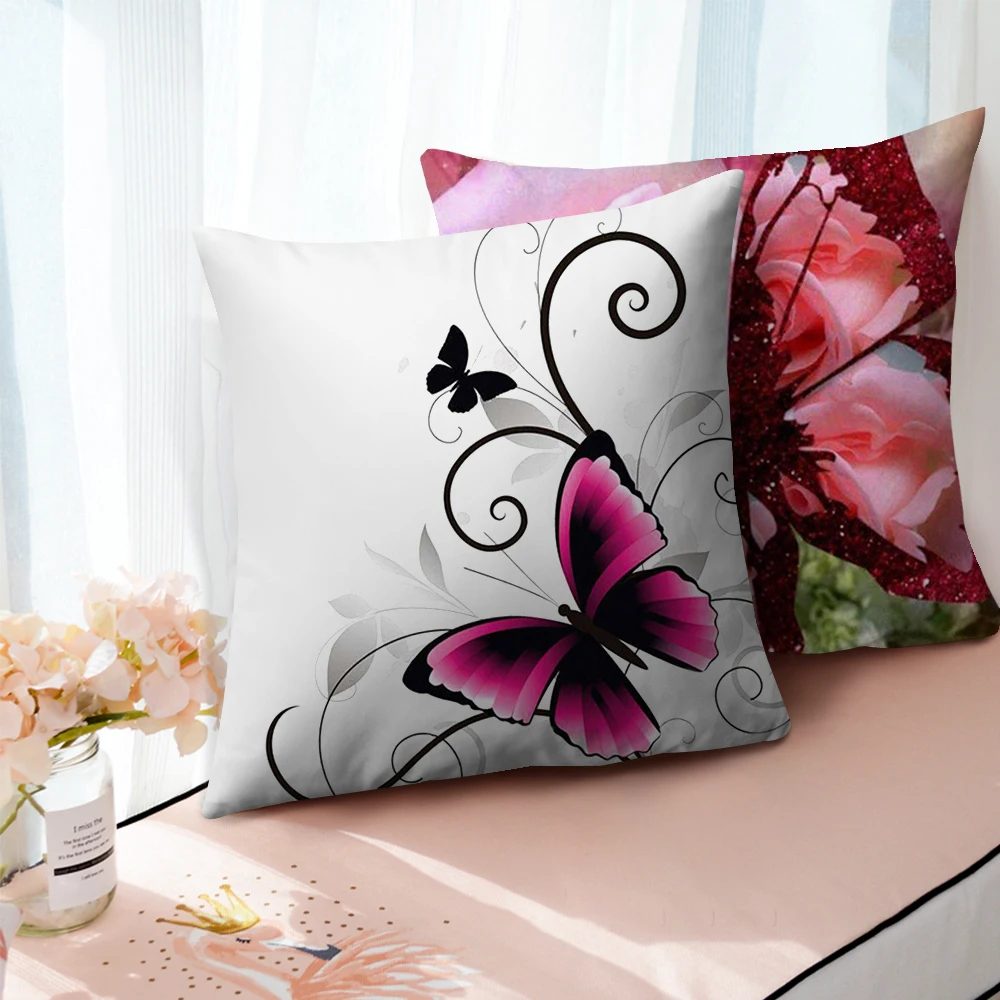 Fuwatacchi подушка в виде бабочки чехлы животных цветочным узором наволочка для диван