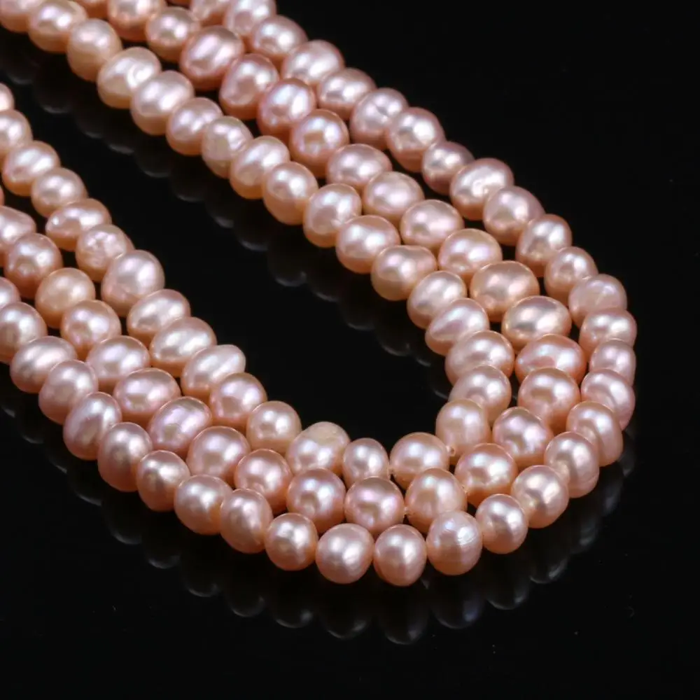 

New White Pink Purple Potato-shaped Pearl Beads Simple And Stylish Banquet Jewelry Gift Pearl Size 5-6mm