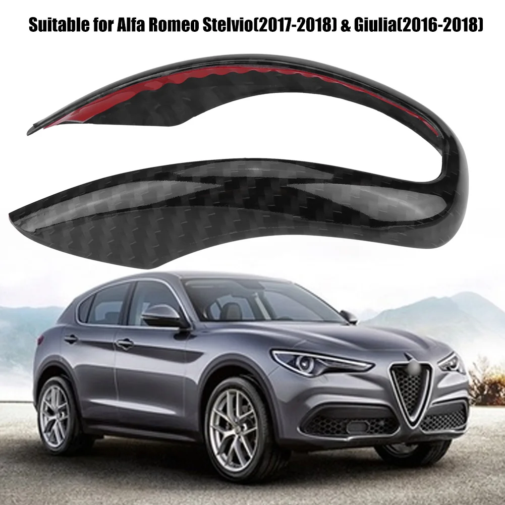 Car anti-rust Interior Gear Shifter Knob Frame Cover Trim prevent scratches ABS Material for Alfa Romeo Stelvio/Giulia 2016-2018 |
