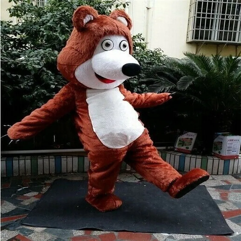 Новинка Костюм талисмана с изображением медведя из мультфильма Меховые костюмы