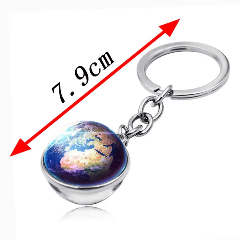 Брелок для ключей мужчин и женщин креативный двухсторонний стеклянный шар